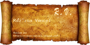 Rózsa Vencel névjegykártya